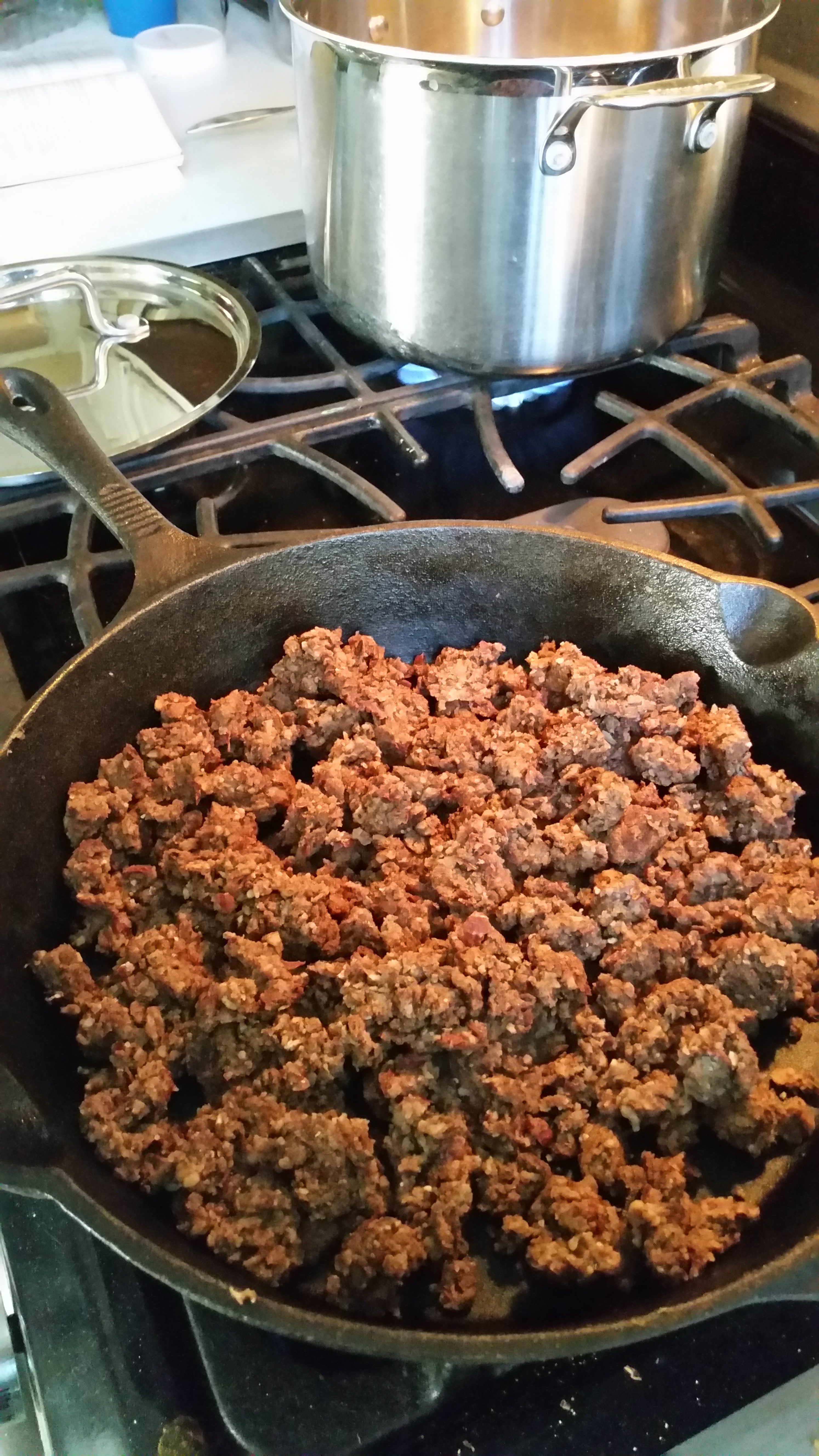 High-protein homemade vegan sausage crumbles made from walnuts, beans, and mushrooms.