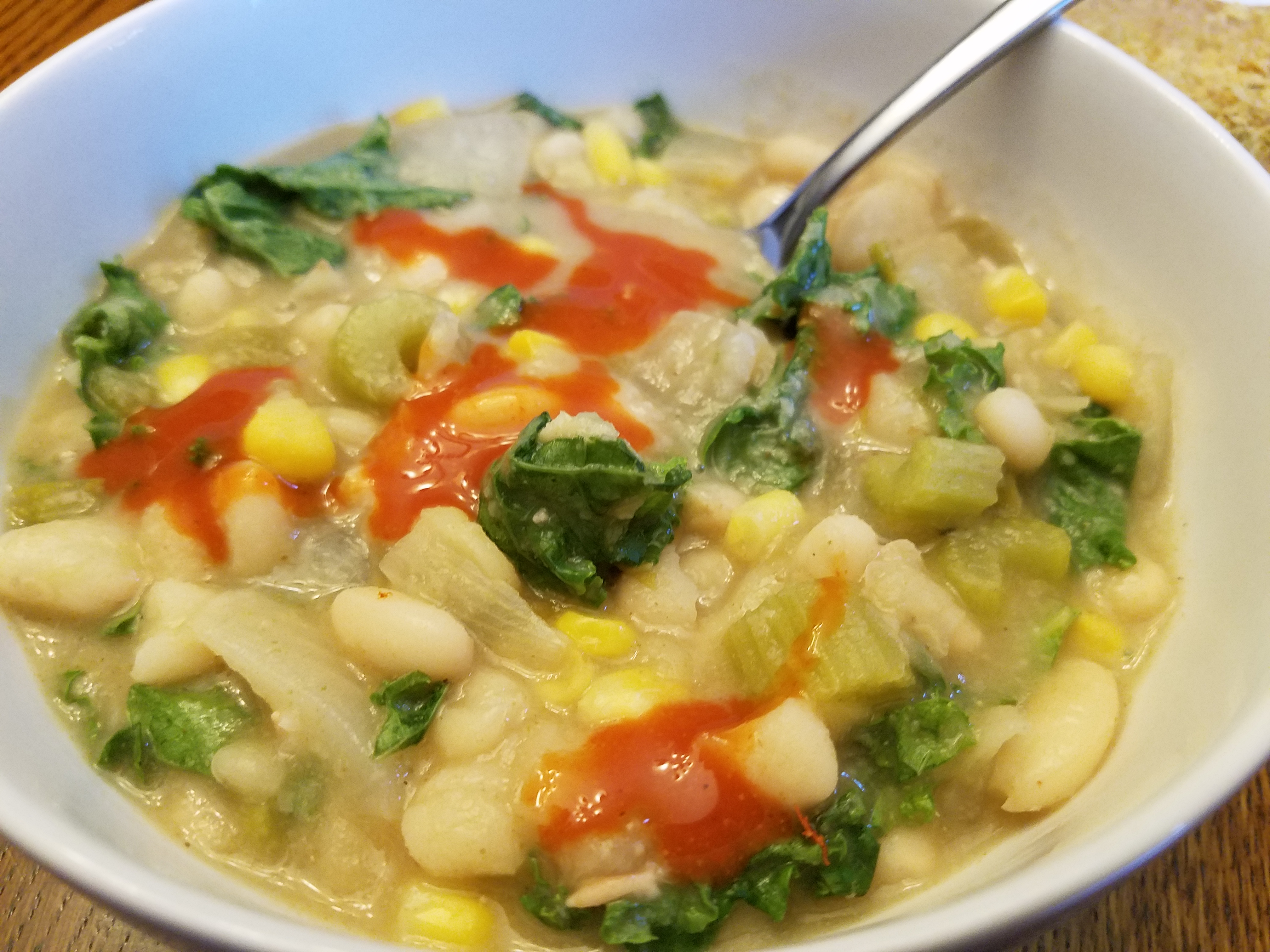 protein for runners white bean kale chili