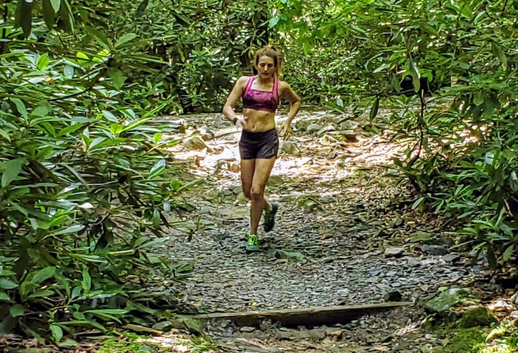running downhill claire bartholic trail running